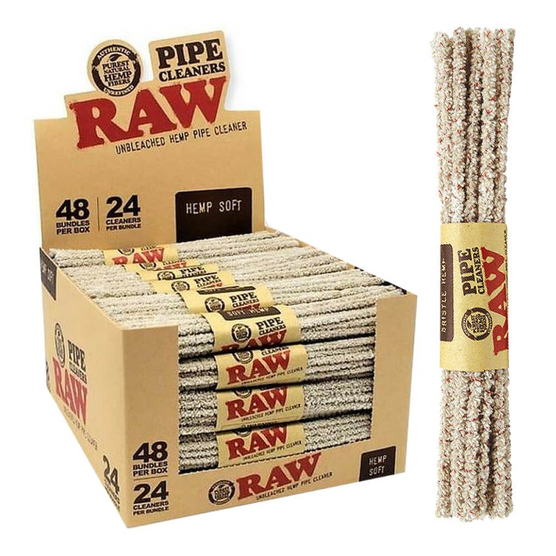 Raw Limpiador de Pipa de Cáñamo sin Blanquear 24u